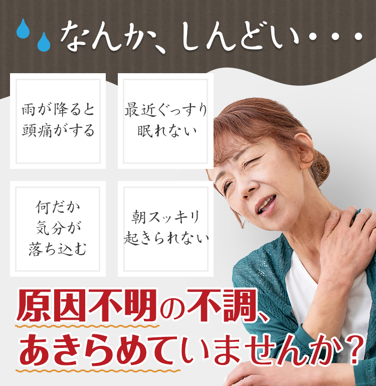 なんか、しんどい・・・原因不明の不調、あきらめていませんか？